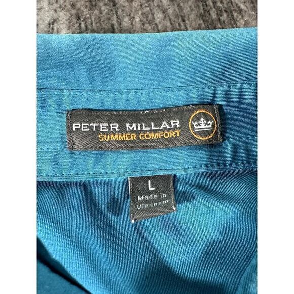 Peter Millar Summer Comfort Polo Light Blue Shirt Large DCC - Picture 6 of 8